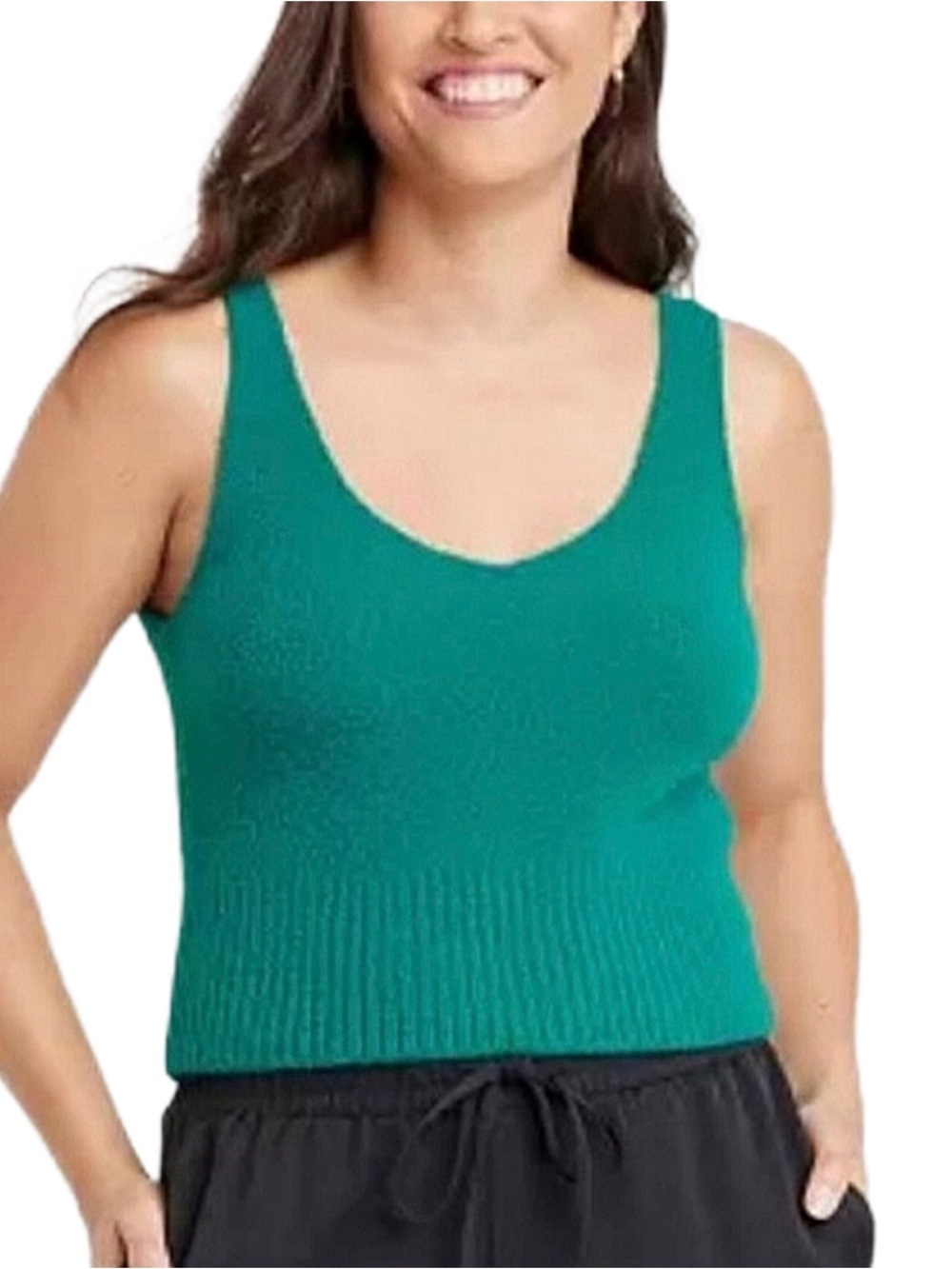 NWT A New Day Knit Sweater Croo Tank Top - Teal Green - XL